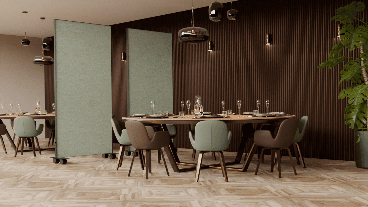 Roomdivider Luxe wielen 1200 RLW 1