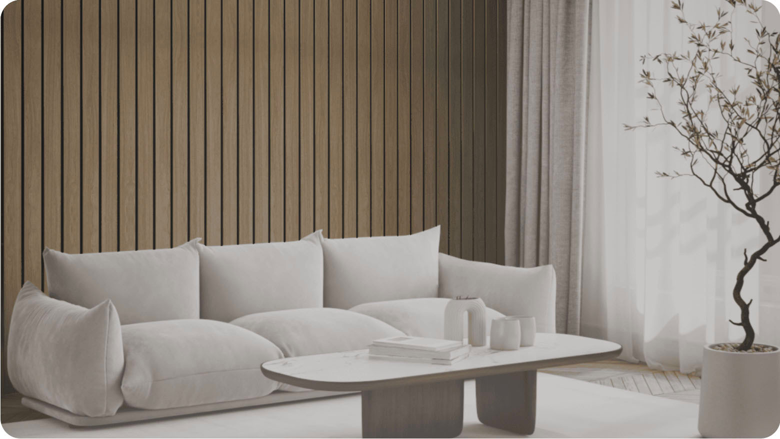 Lattenwand Breed Donker eiken