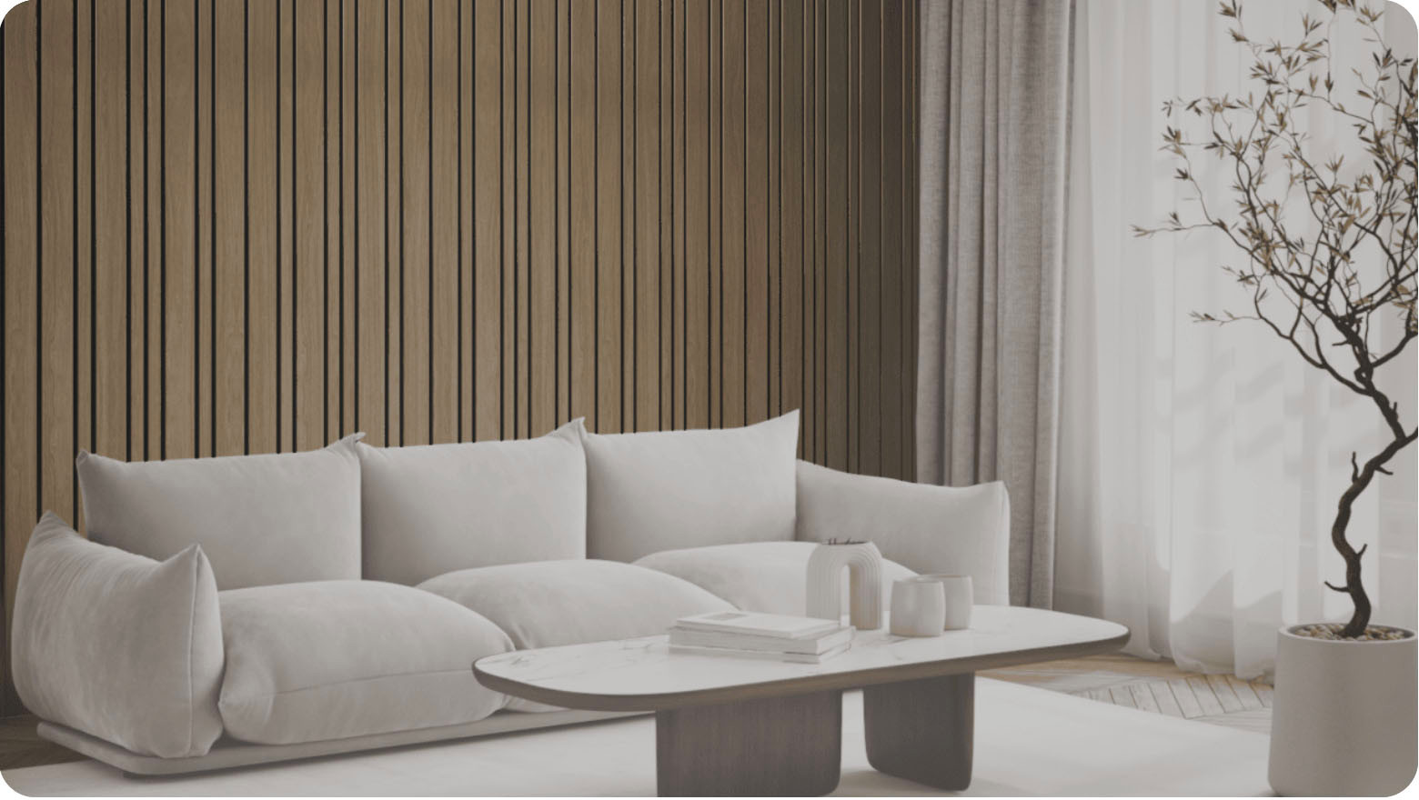 Lattenwand Mix Donker eiken