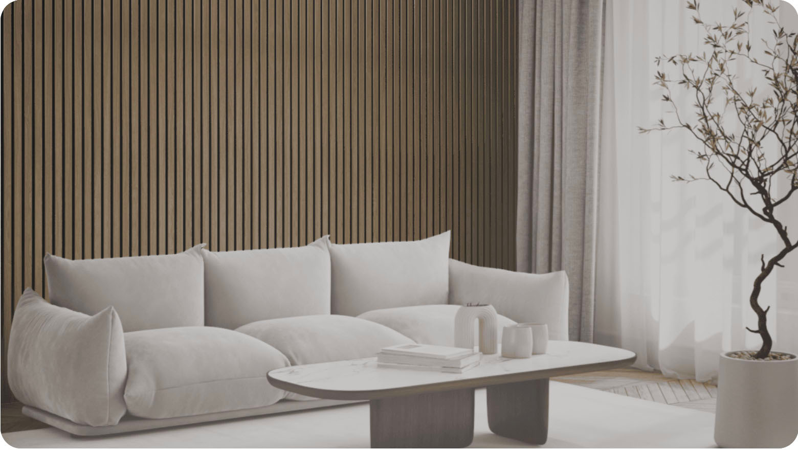 Lattenwand Smal Donker eiken