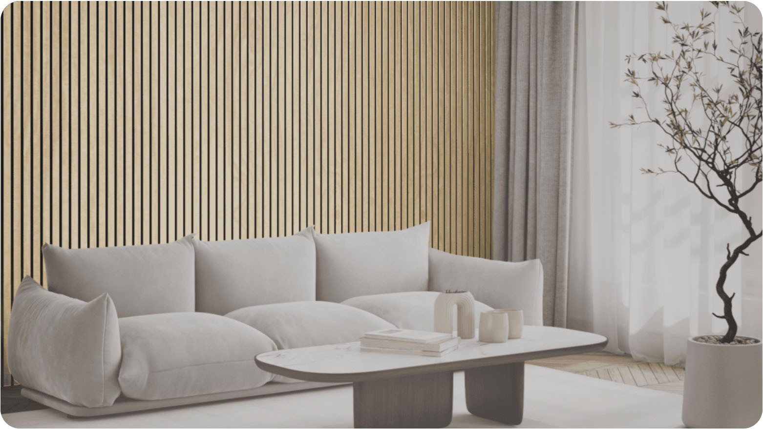 Lattenwand Smal Licht eiken