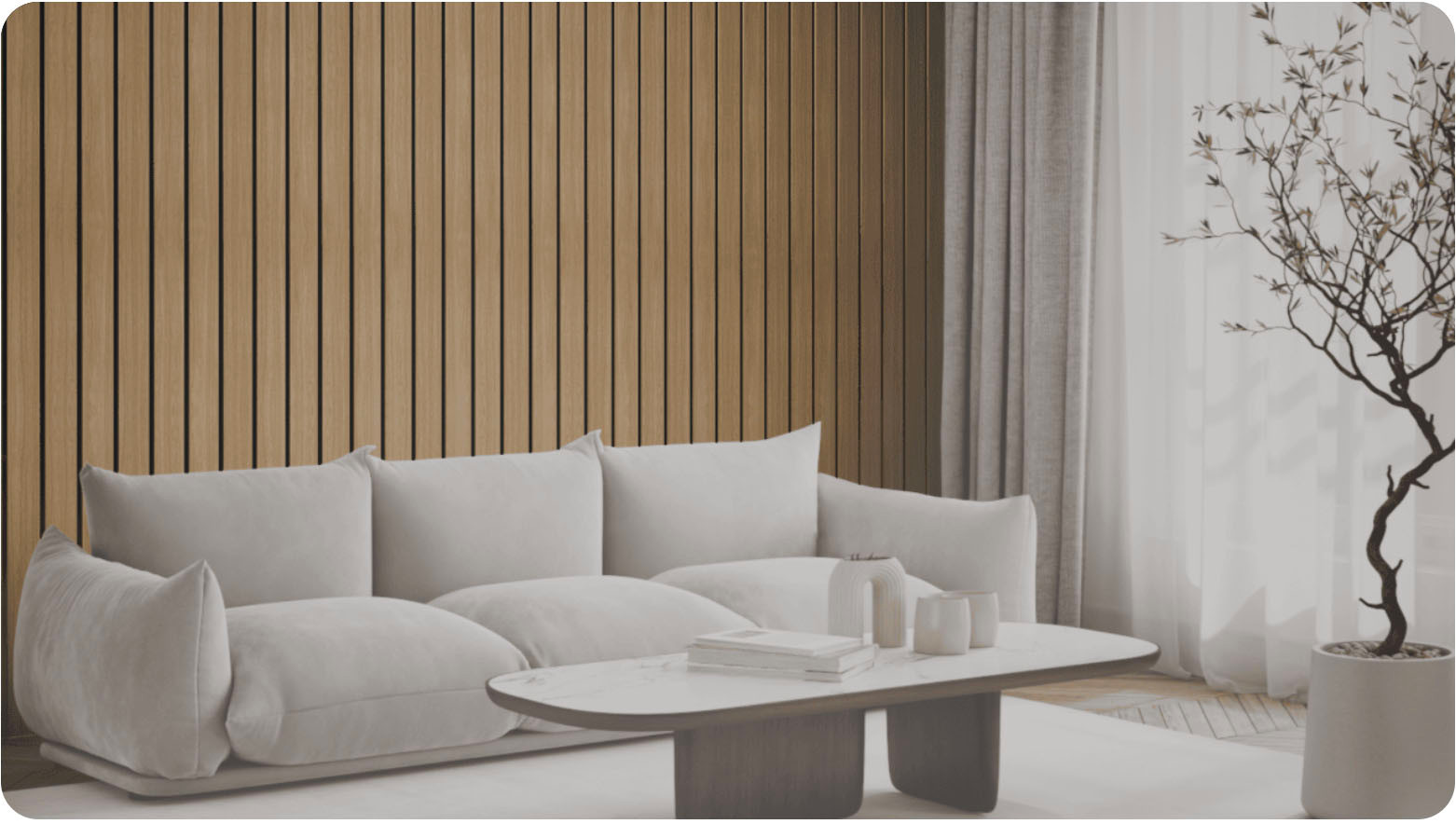 Lattenwand Breed Warm eiken