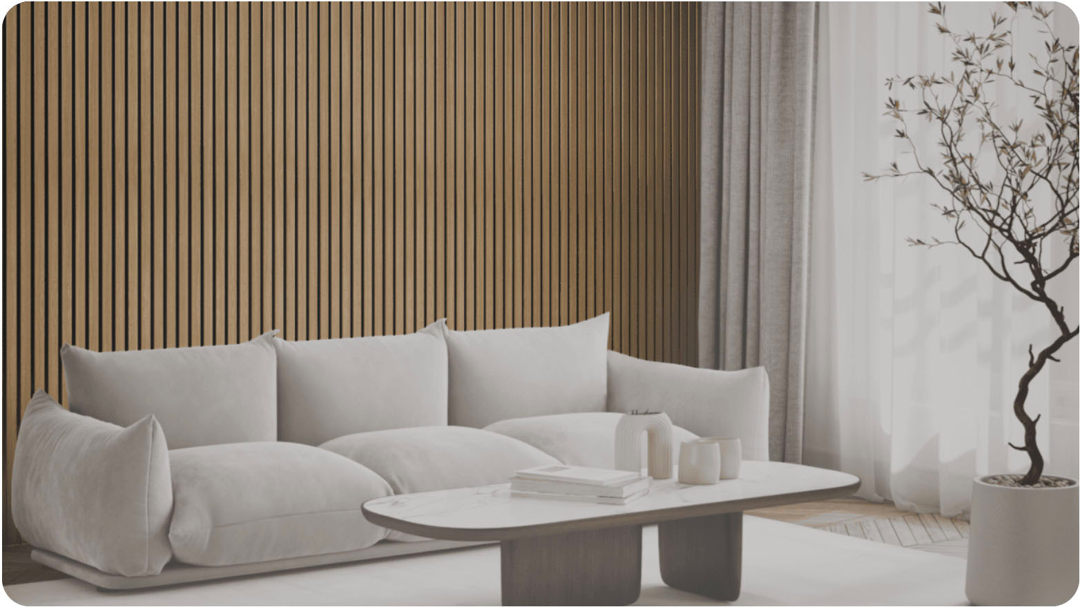 Lattenwand Smal Warm eiken