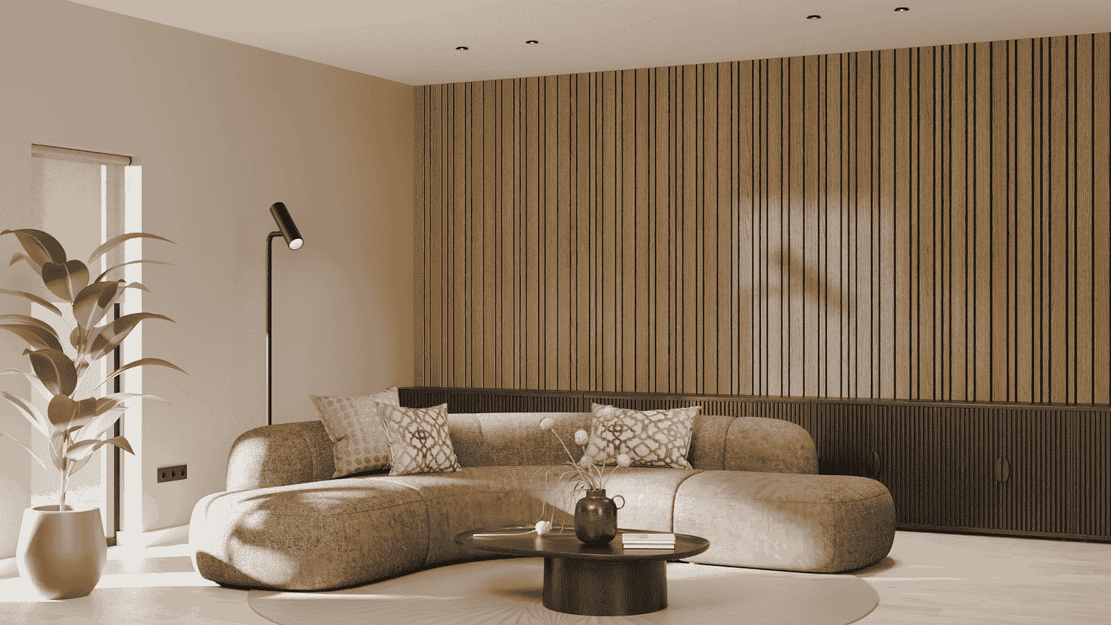 Lattenwand Mix Warm eiken NIEUW