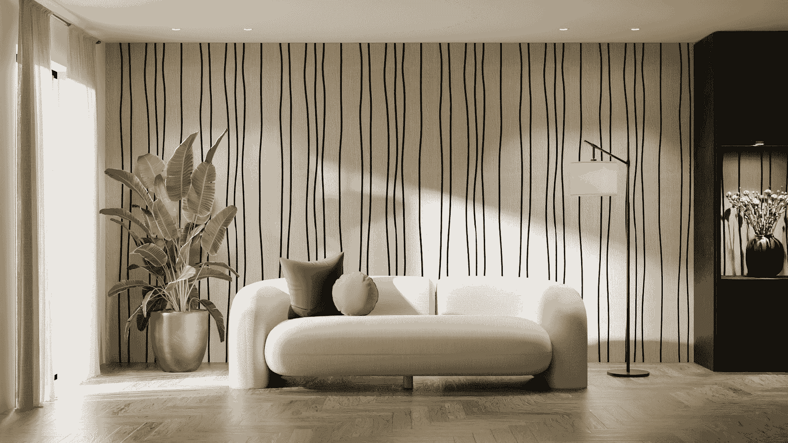 Lattenwand Organic Mix Licht eiken