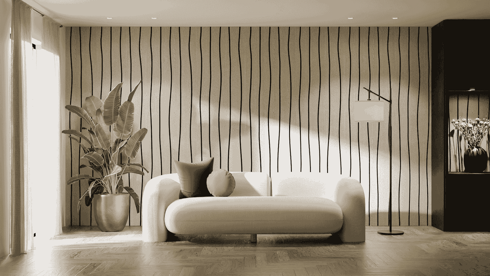 Lattenwand Organic Breed Licht eiken