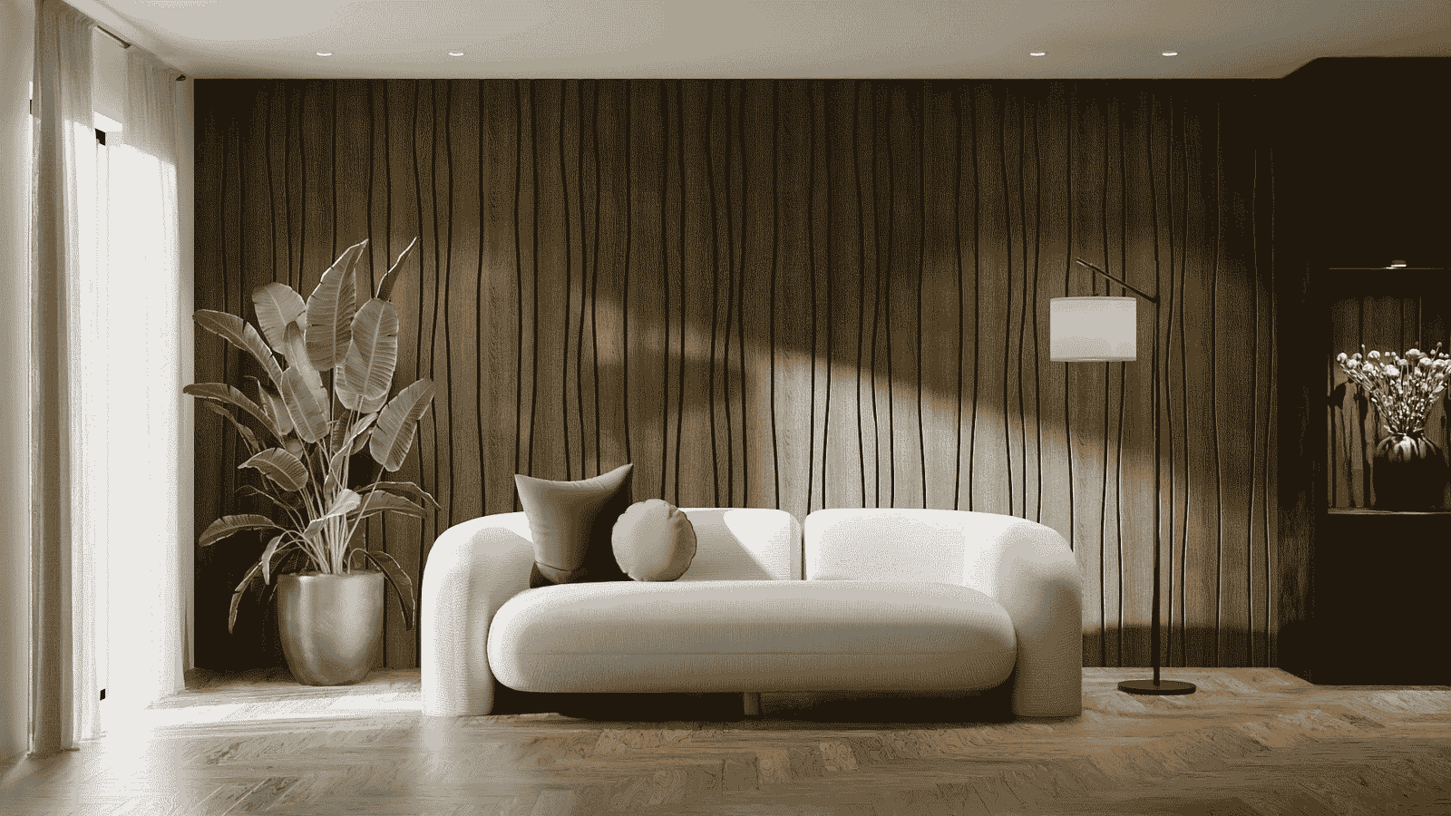 Lattenwand Organic Mix Donker eiken
