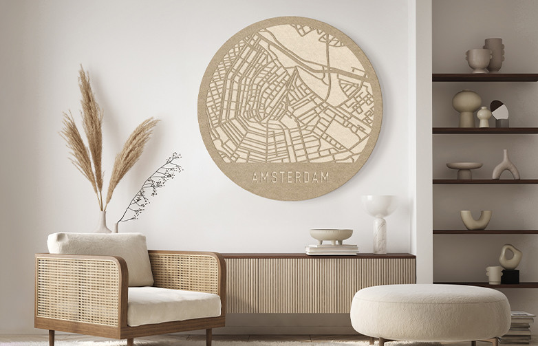 Citymap van duurzaam PET-vilt